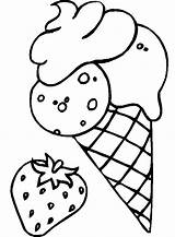 Ice Coloring Cream Pages Strawberry Sundae Advertisement sketch template