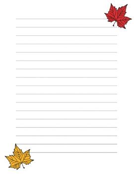 lined writing paper fall themed  carol martinez tpt