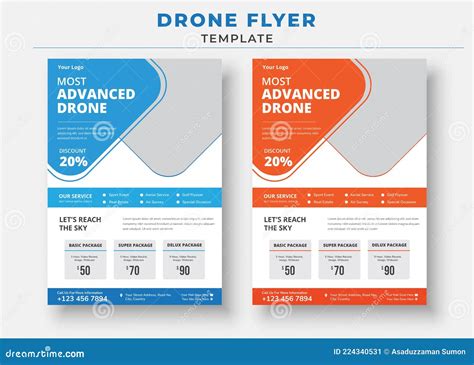 drone flyer template  advanced drone services flyer stock vector illustration  repair