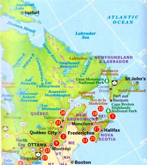 map  canada showing major cities  mountains