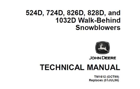 john deere      walk  snowblowers technical manual tm