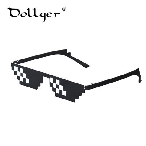 Dollger Women Men New Thug Life Glasses Pixel Women Sunglasses Black