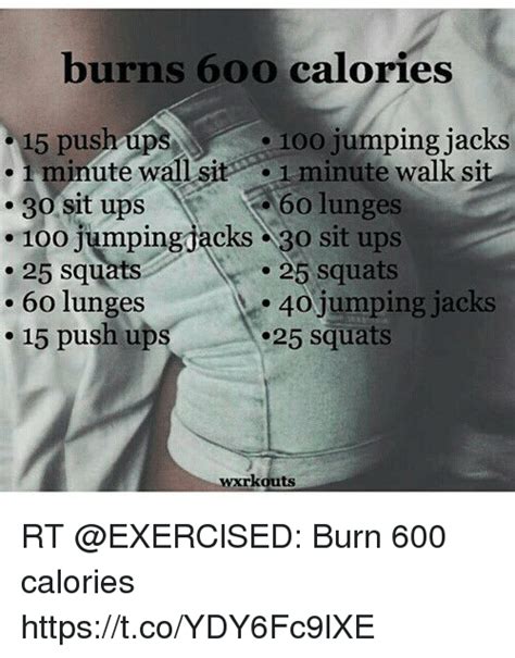 Burns 600 Calories 15 Push Ups 100 Jumping Jacks 1 Minute