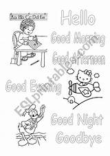 Greetings Colouring Worksheet Preview Worksheets Vocabulary sketch template