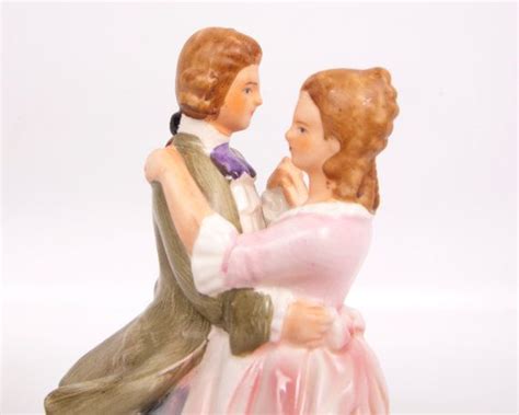 vintage colonial couple music box rotating porcelain dancing etsy