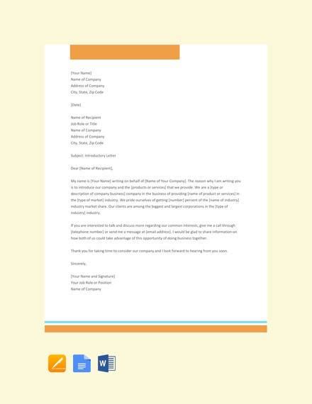 company introduction letter samples  ms word  pages