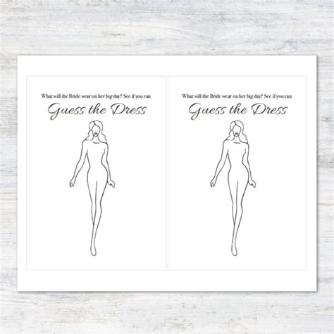 guess  dress bridal shower game printable instant  etsy