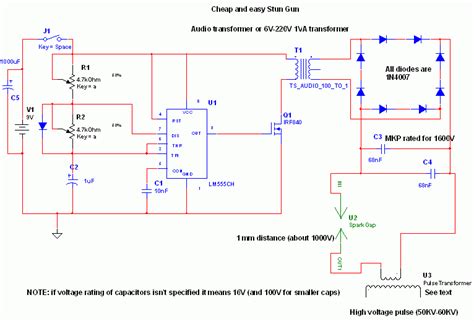 high voltage stun gun circuit