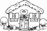 Christmas Coloring House Pages Printable Getcolorings sketch template