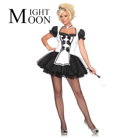 moonight servant women cosplay black with white color party halloween