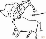 Toros Corrida Mewarnai Kolorowanka Bullfighter Banteng Taureau Toreros Fighting Byk Torero Espagne Animasi Matador Enfants Kolorowanki Colorier Sumber sketch template