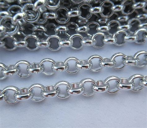 ft silver aluminum chain mm  link ac etsy