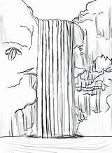 Waterfall Coloring Pages Drawing Nature Kids Easy Landscape Colouring Waterfalls Sketch Draw Drawings Step Sketches Print Bestcoloringpagesforkids Adults Choose Board sketch template