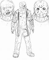 Friday 13th Jason Coloring Pages 2009 Deviantart Ec87 Template sketch template