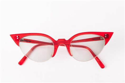 1950s red cat eye prescription sunglasses etsy leather glasses case
