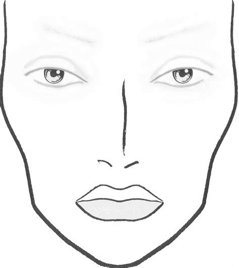 blank face template  makeup