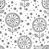 Foglie Infantili Arredamento Floreale Vettore Decorativo Tessuto Fiori Cuciture Disegnato Stampare Infantile Carina Confezionamento Reticolo Pixers sketch template