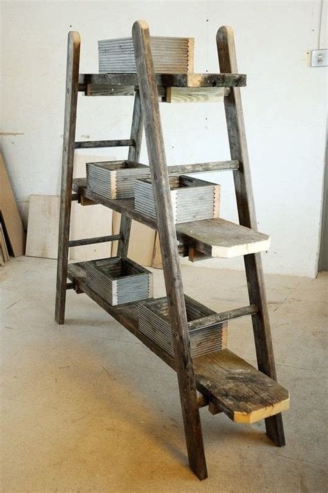 ladder plant stand extract  woodworking