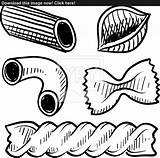 Pasta Coloring Pages Macaroni Doodle Vector Bow Fusilli Types Tie Drawing Clip Sketch Illustration Various Used Style Istockphoto Noodle Penne sketch template