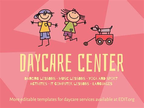 editable daycare flyer templates