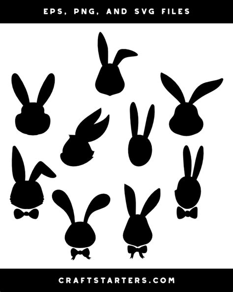 easter bunny head silhouette clip art