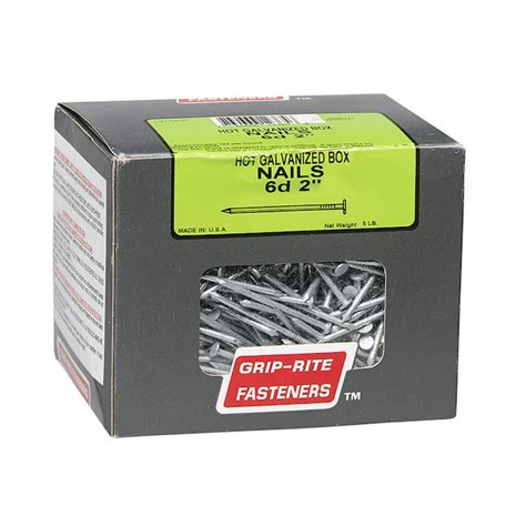Grip Rite 5 Lb 6d 2 In Hot Dipped Galvanized Smooth Box Nails In The