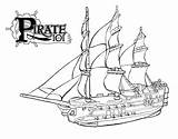 Pirate Ship Coloring Pages Galleon Bateau Coloriage Drawing Kids Imprimer Sailing Line Clipart Marleybone Sunken Boat Pirate101 Liquid Solid Gas sketch template