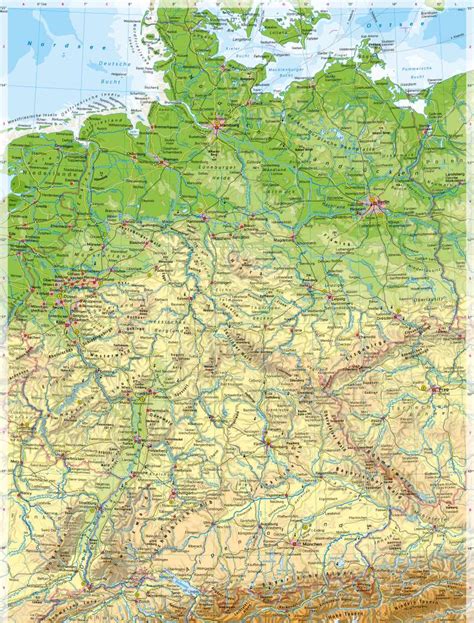 karte deutschland physisch landkarte