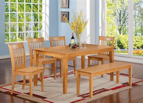 5pc Rectangular Dinette Dining Set Table And 4 Wood Seat