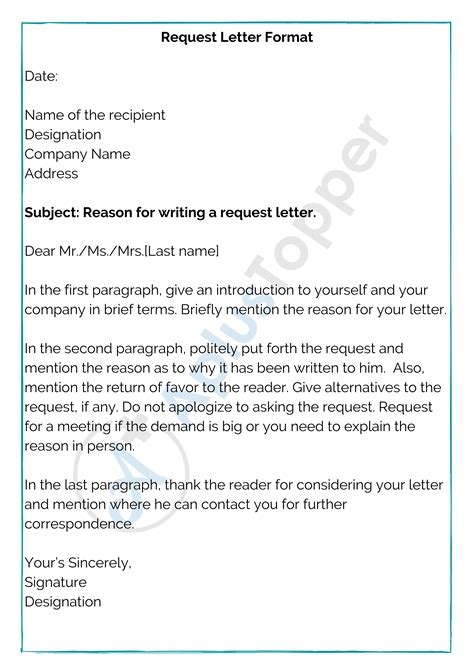 write  letter request letter