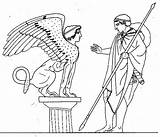 Oedipus Sphinx Greece sketch template