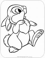 Thumper Coloring Pages Bambi Disneyclips Printable Side sketch template