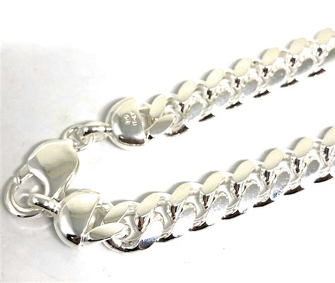 silver classic big miami cuban link chain   mm fran  jewelry