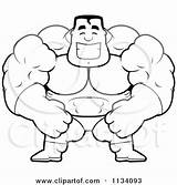 Buff Guy Super Hero Man Cartoon Drawing Happy Clipart Coloring Outlined Clip Cory Thoman Muscular Vector Drawings Small Getdrawings Paintingvalley sketch template