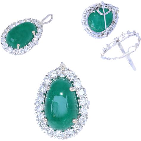 carat emerald  carat diamonds ring pendant brooch transformer platinum   stdibs