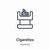 Cigarettes Signaling Outline sketch template