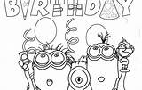 Minion Coloring Pages Printable Birthday Minions Party Everington Rene La sketch template