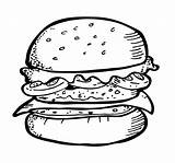 Drawn Hamburger Burger Drawing Pencil Drawings Color sketch template