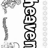 Heaven Coloring Pages Names Hayley Name Hellokids Heather Heidi sketch template