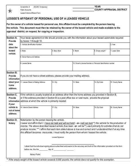 lease contract form   word  documents