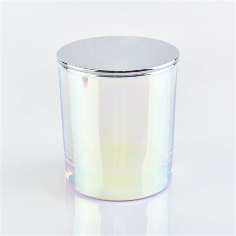 Luxury Iridescent Glass Candle Jar With Lids