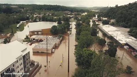 flooding  asheville drone video footage youtube