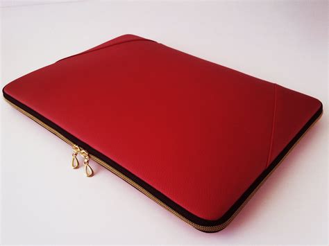 red laptop case leather laptop sleeve laptop case   etsy