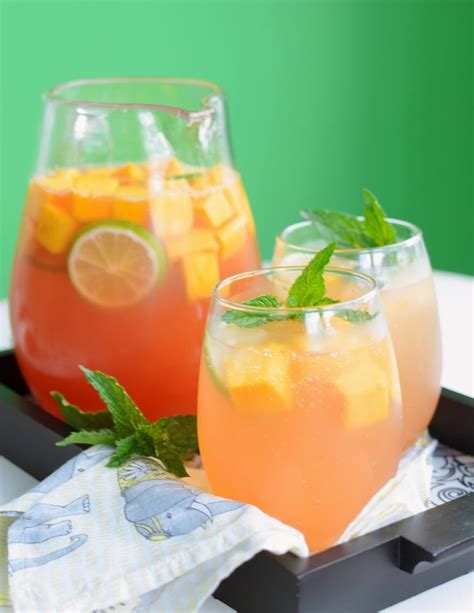 Mango Sangria With White Zinfandel And Lychee Liqueur ~ The Tiffin Box