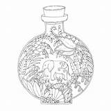 Johanna Basford Urano Erwachsene Designweek Botellas Jungla Malbuch Expedition Inky Sketchite Adultos Navidad Fasching sketch template
