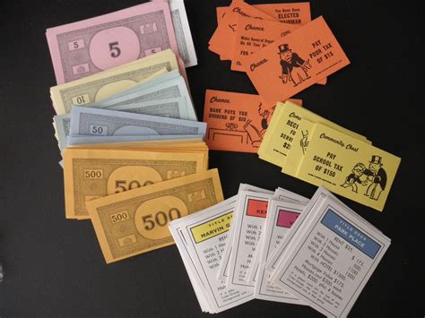 vintage monopoly game money cards  etsy