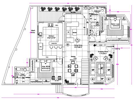 furnished bungalow layout plan cad file cad file furniture layout autocad bungalow house