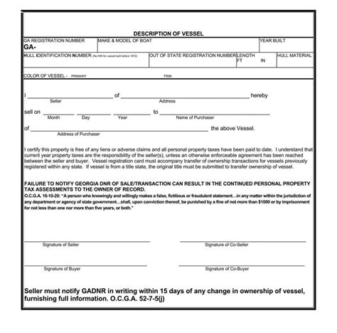 bill of sale for boat vessel free forms how to fill