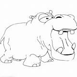 Hippo Coloring Pages Cute Getcolorings sketch template