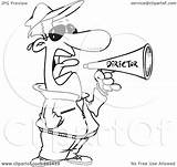 Movie Director Cartoon Bullhorn Using Toonaday Royalty Outline Illustration Rf Clip Clipart 2021 sketch template